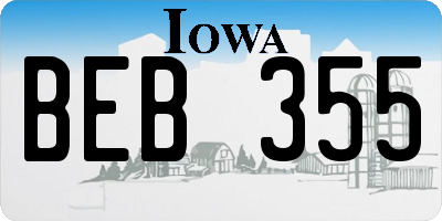 IA license plate BEB355