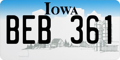 IA license plate BEB361