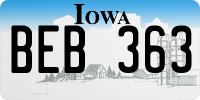 IA license plate BEB363