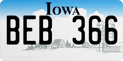 IA license plate BEB366