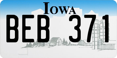 IA license plate BEB371