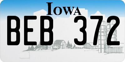 IA license plate BEB372