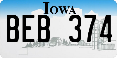 IA license plate BEB374