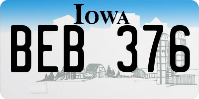 IA license plate BEB376
