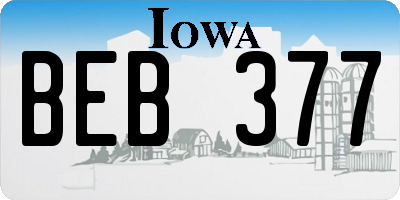 IA license plate BEB377