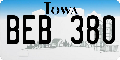 IA license plate BEB380