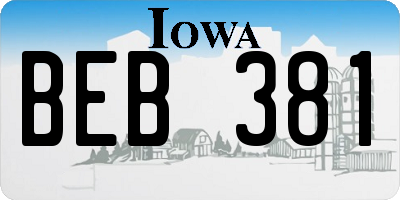 IA license plate BEB381