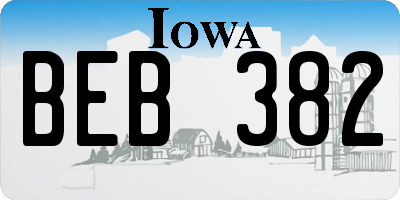 IA license plate BEB382