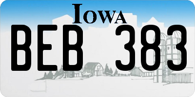 IA license plate BEB383