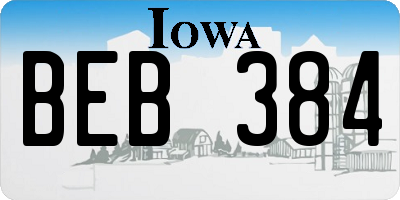 IA license plate BEB384