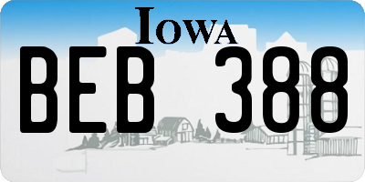 IA license plate BEB388