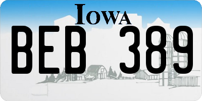 IA license plate BEB389