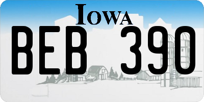IA license plate BEB390