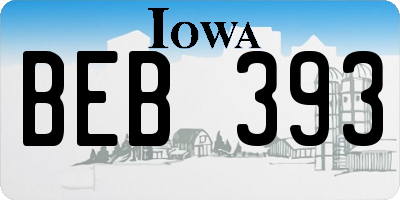 IA license plate BEB393