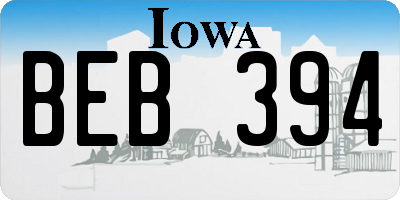 IA license plate BEB394
