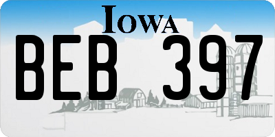 IA license plate BEB397