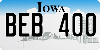 IA license plate BEB400