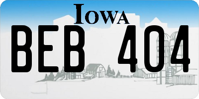 IA license plate BEB404