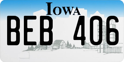 IA license plate BEB406