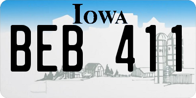 IA license plate BEB411