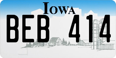IA license plate BEB414