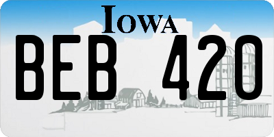IA license plate BEB420