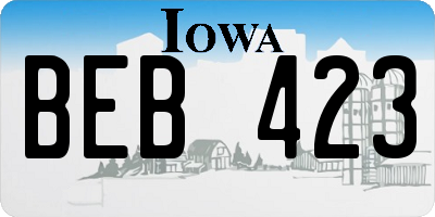 IA license plate BEB423