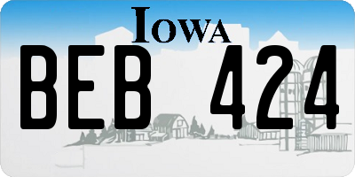 IA license plate BEB424