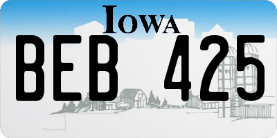 IA license plate BEB425