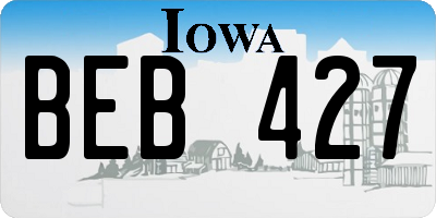 IA license plate BEB427