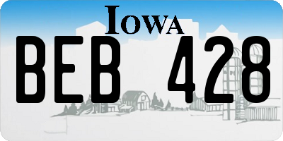 IA license plate BEB428