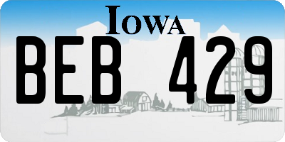 IA license plate BEB429