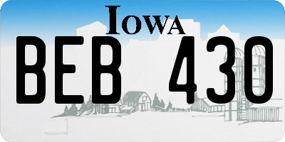 IA license plate BEB430