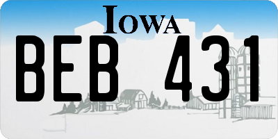 IA license plate BEB431
