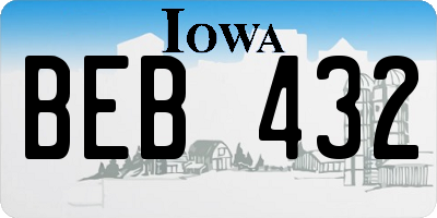 IA license plate BEB432