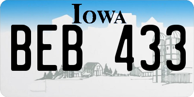 IA license plate BEB433