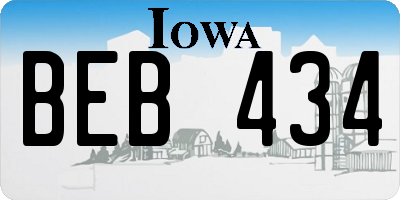 IA license plate BEB434