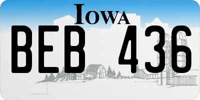 IA license plate BEB436