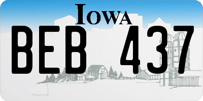 IA license plate BEB437