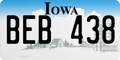 IA license plate BEB438