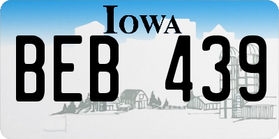 IA license plate BEB439