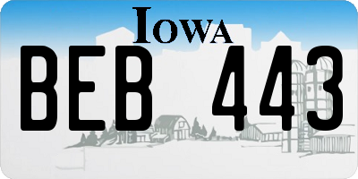 IA license plate BEB443