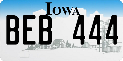 IA license plate BEB444