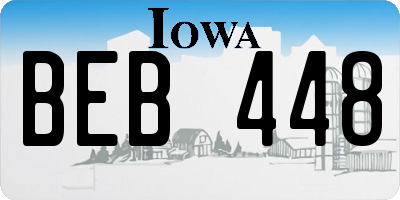 IA license plate BEB448