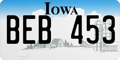IA license plate BEB453
