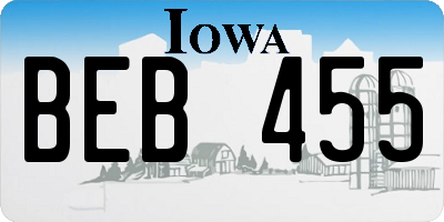 IA license plate BEB455