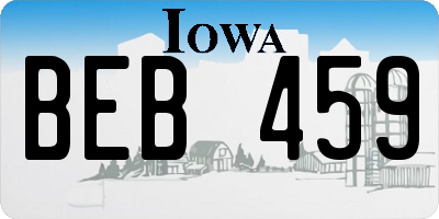 IA license plate BEB459