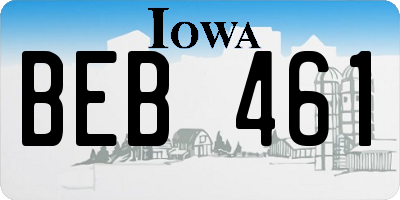 IA license plate BEB461