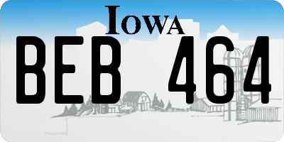 IA license plate BEB464