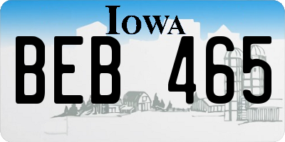 IA license plate BEB465